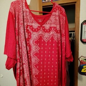 Catherine's red bandana shirt